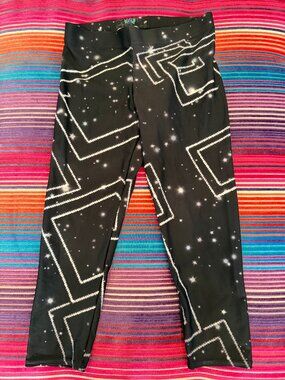 A Circus of Light Phish Kasvot Växt Cube Print Capri Leggings Medium Like New